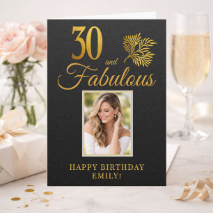 Cartão Elegante 30 e Fabuloso Aniversário de 30 anos Foto