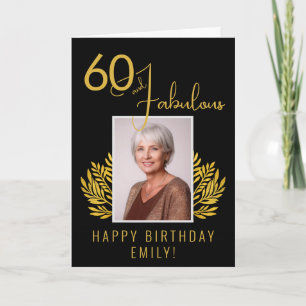 Cartão Elegante 60 e Fabulosos Galhos de 60º Aniversário 