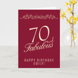 Cartão Elegante 70 e Fabuloso Ornament 70º Aniversário
