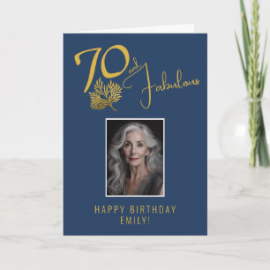 Cartão Elegante 70 e Fabulosos Galhos Aniversário de 70 A