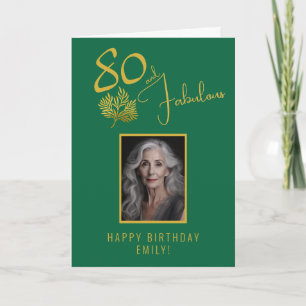 Cartão Elegante 80 e Fabulosos Galhos Aniversário de 80 a