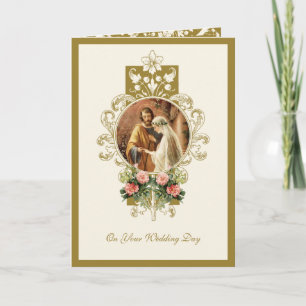 Cartão Elegante Casamento Religioso Católico Maria José