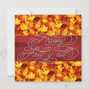 Cartão Elegante Cozy Autumn Vibes Cita Feliz Queda Y'al