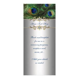 Cartão elegante da cremalheira do pavão do verde