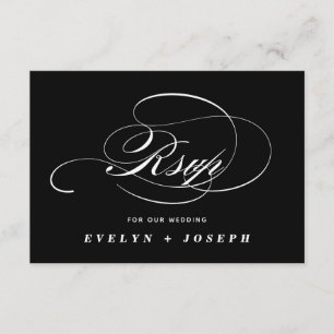 Cartão elegante da resposta do casamento de RSVP
