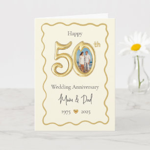 Cartão Elegante de 50º aniversário de casamento - 