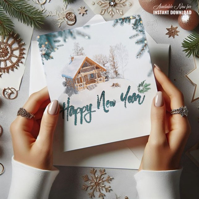 Cartão elegante de ano novo feliz (Criador carregado)