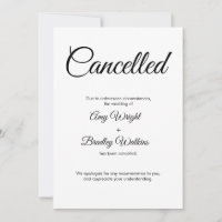 Cartão Elegante de Anúncio Cancelado