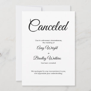 Cartão Elegante de Anúncio Cancelado