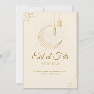 Cartão Elegante de Eid al-Fitr Mubarak Minimal Isl