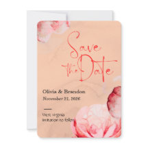 Cartão Elegante de Floral em Aquarela para Salvar
