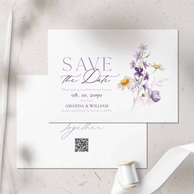 Cartão Elegante de Floral para Salvar a Data (Criador carregado)