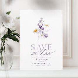 Cartão Elegante de Floral 'Save the Date'