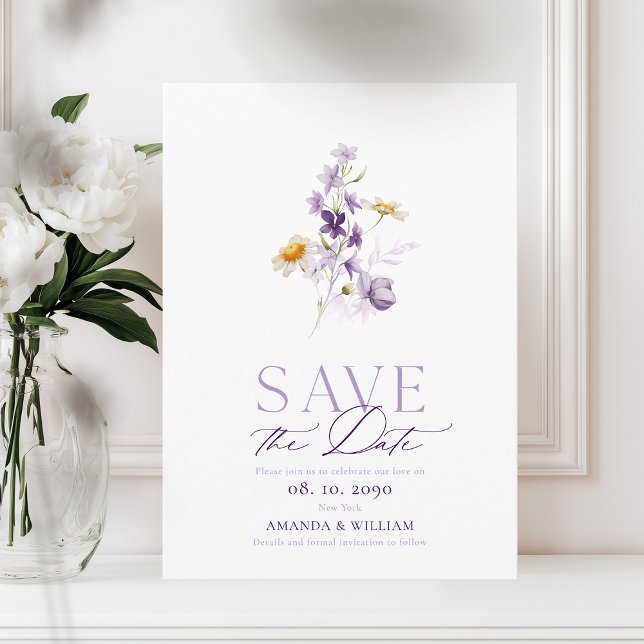 Cartão Elegante de Floral 'Save the Date' (Criador carregado)
