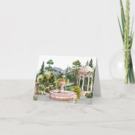 Cartão elegante de jardim verde estético de aquarela