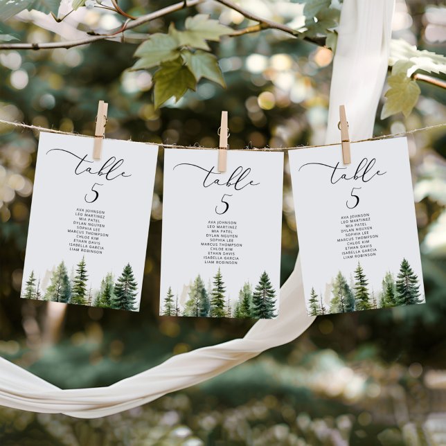 Cartão elegante de Mesa florestal minimalista (Criador carregado)