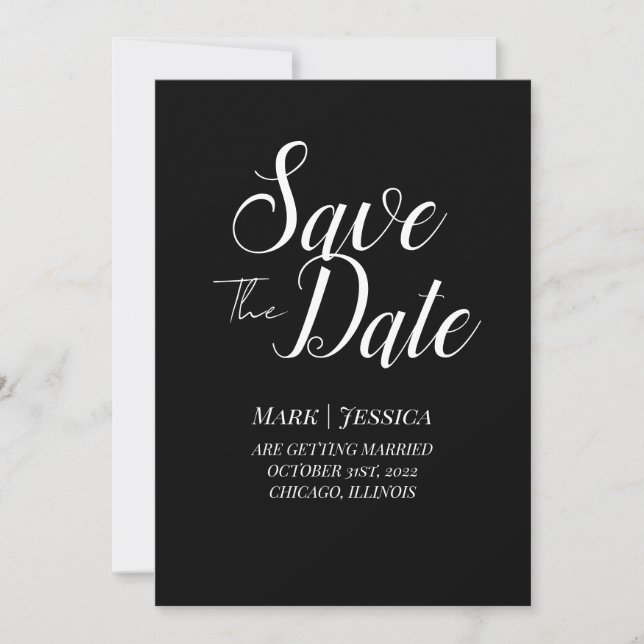 Cartão Elegante de Salvar a Data | Moderno Minimal (Frente)