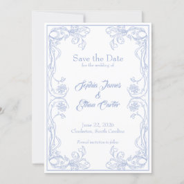 Cartão Elegante de Save the Date – Filigrana de Ro