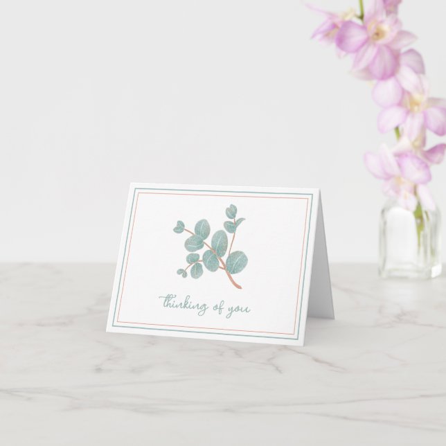 Cartão Elegante Eucalipto Silver - Condolência / Simpatia (Orquídea)