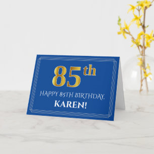 Cartão Elegante Faux Dourado visual 85º Aniversário, No