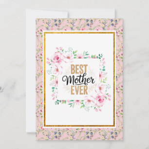 Cartão Elegante Floral Dia das Mães Com Feriado de Rosa R