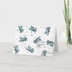 Cartão Elegante Floral Grunge