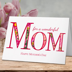 Cartão Elegante Floral MÃE Feliz Dia das MÃes