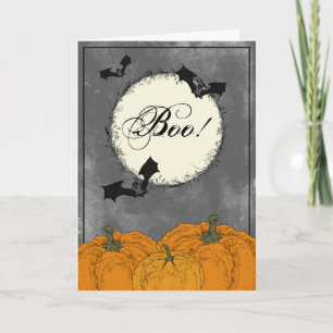 Cartão Elegante Halloween Preto e Laranja