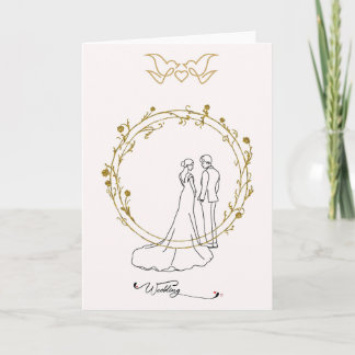 Cartão Elegante Hochzeitskarte Wedding mit Brautpaar im G