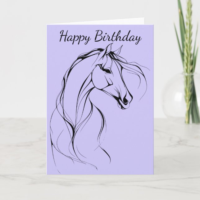 Cartão Elegante Horse Outline Silhouday (Frente)