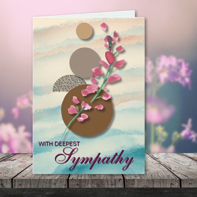 Cartão Elegante Japandi com Watercolor Florals Simpatia (Criador carregado)