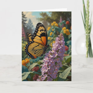 Cartão Elegante jardim de flores silvestres pastéis com b