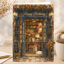 Elegante Loja de Livros de Outono no Estilo Conto