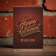 Elegante Luxury Burgundy e Dourada aposentadoria d