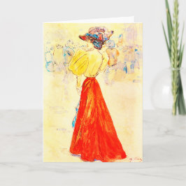 CARTÃO ELEGANTE MODERNO COM UMA SAIA VERMELHA POR HENRY S