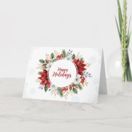 Cartão Elegante Natal Feliz em Aquarela