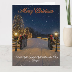 Cartão Elegante Neve Sereno Design de Natal