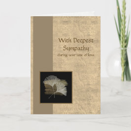 Cartão Elegante Ouro Ginkgo Deepest Sympathy