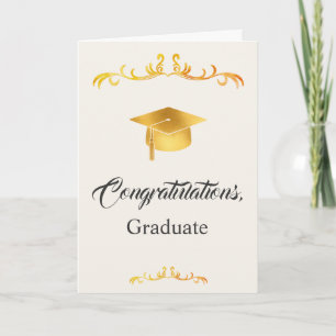 Cartão Elegante Ouro Parabéns Graduado Formatura