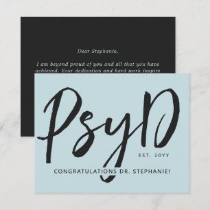 Cartão Elegante Personalizado PsyD Doutor em Psicologia M