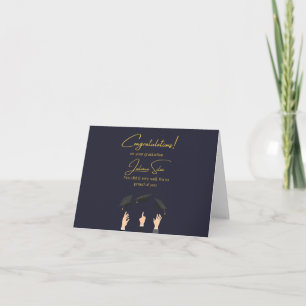 Cartão Elegante Preto e Dourado de Graduação