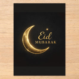 Cartão Elegante Preto e Dourado Eid Mubarak – Prem
