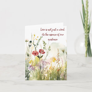 Cartão Elegante Primavera em Aquarela Mistura Floral Pers