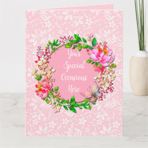 Cartão Elegante Quadro Floral: para Todas as Ocasiações
