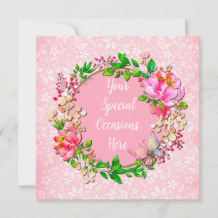 Cartão Elegante Quadro Floral: para Todas as Ocasioes
