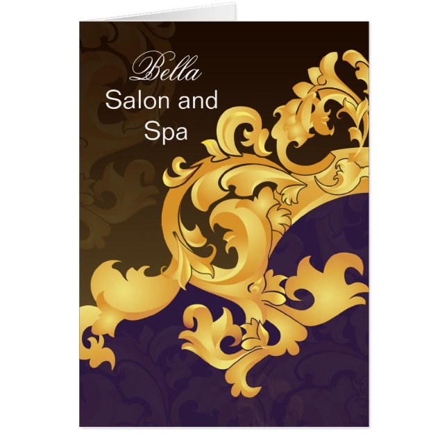 Cartão elegante roxo florescente Negócios Obrigado Cartõe (Frente)