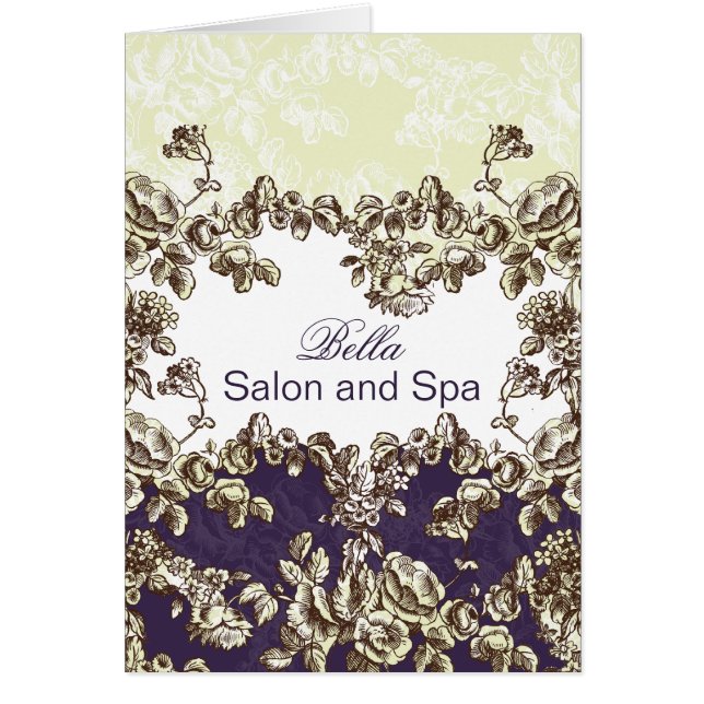 Cartão elegante roxo florescente Negócios Obrigado Cartõe (Frente)