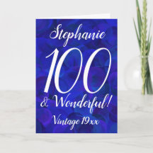 Elegante Royal Blue 100 e Maravilhoso Nome Anivers