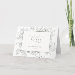 Cartão Elegante Sage Green Watercolor Floral Obrigado