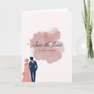 Cartão Elegante Save the Date Karte im Aquarell-Stil mit